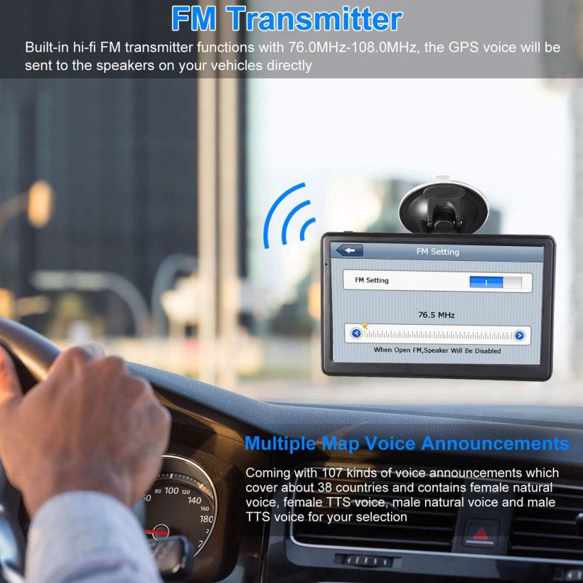 GPS Navigation for Car, Latest 2025 Map,7 inch Touch Screen Real Voice Spoken Turn-by-Turn Direction Reminding Navigation System for Cars, Vehicle GPS Satellite Navigator with(Free Lifetime Updates) - Image 4