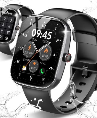 Smart Watch, 1.91" HD Screen Smartwatch for Men Women(Answer/Make Call), Fitness Watch with Heart Rate/Sleep Monitor/Steps Monitor, 110+ Sports Modes, IP68 Waterproof Activity Trackers, Black